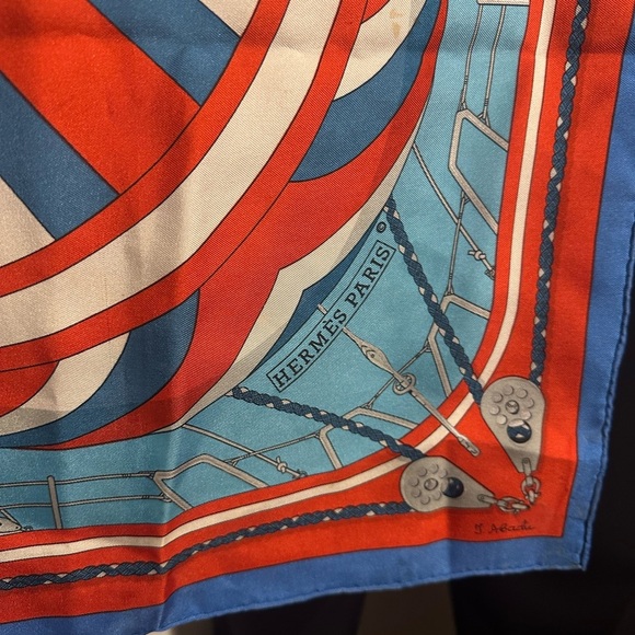 Vintage Hermes Colorful Nautical Scarf with Parasail Design - Picture 4 of 6